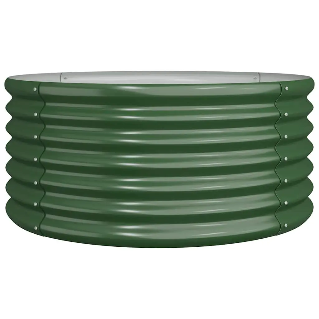 Garden Planter Outdoor Raised Bed Green Galvanised Steel 80x80x36cm Flower Pot Container