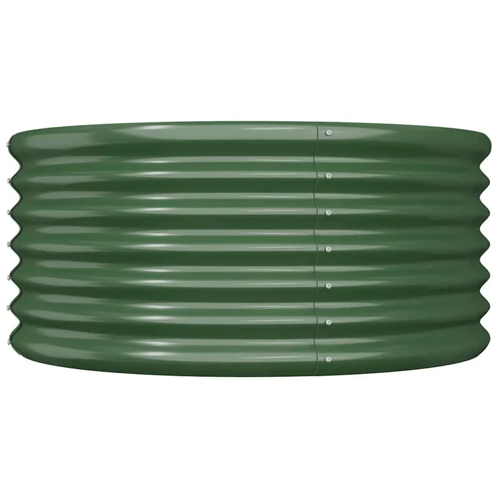 Garden Planter Outdoor Raised Bed Green Galvanised Steel 80x80x36cm Flower Pot Container