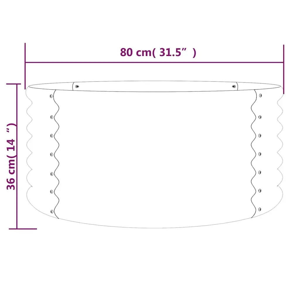 Garden Planter Outdoor Raised Bed Green Galvanised Steel 80x80x36cm Flower Pot Container