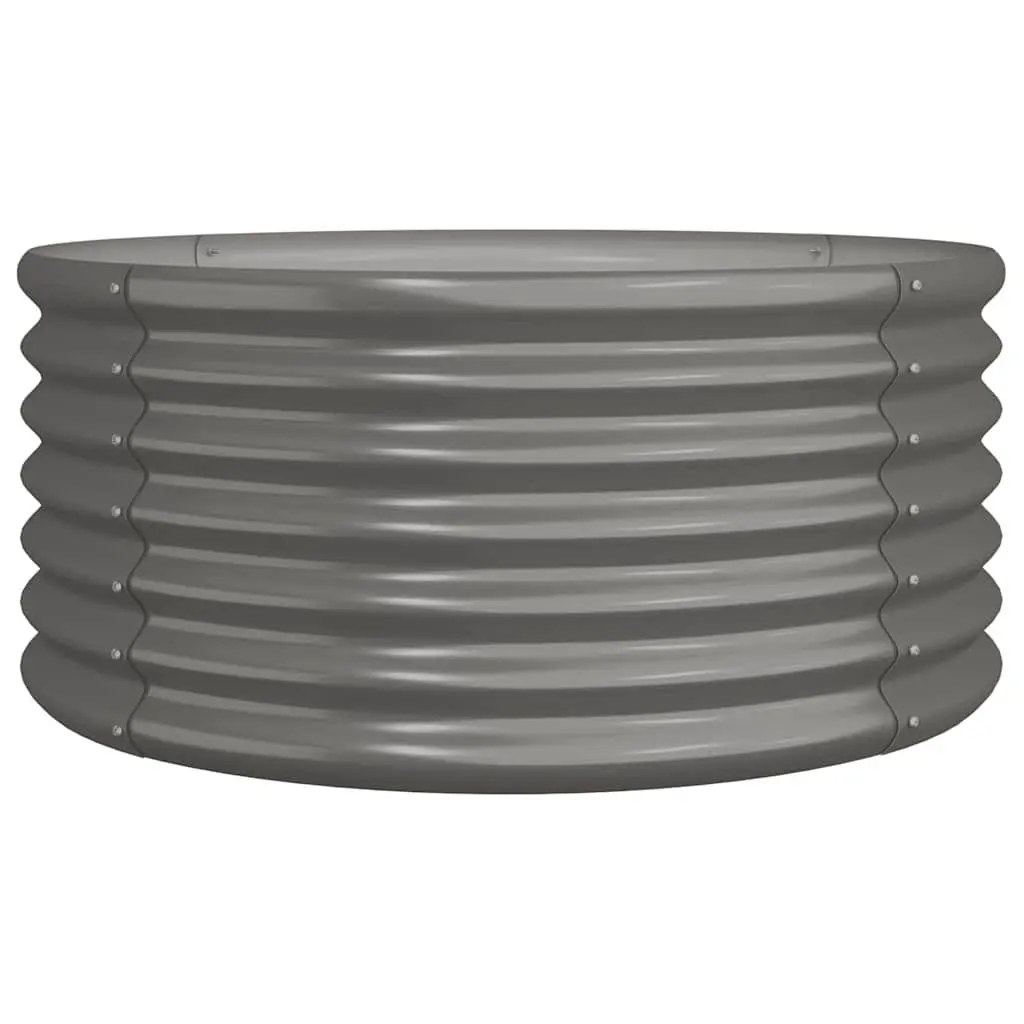 Raised Bed Garden Planter Galvanised Steel Outdoor Container 80cm Grey