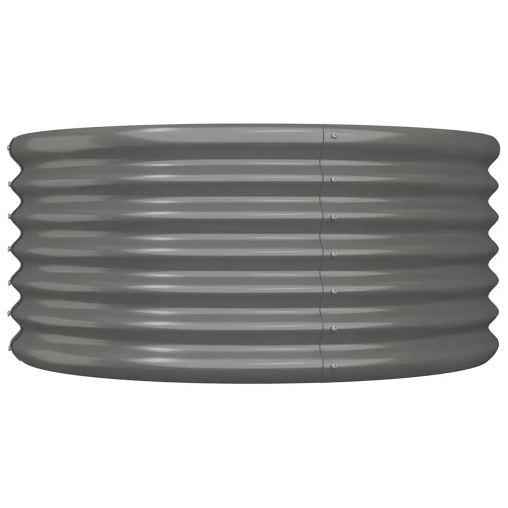 Raised Bed Garden Planter Galvanised Steel Outdoor Container 80cm Grey