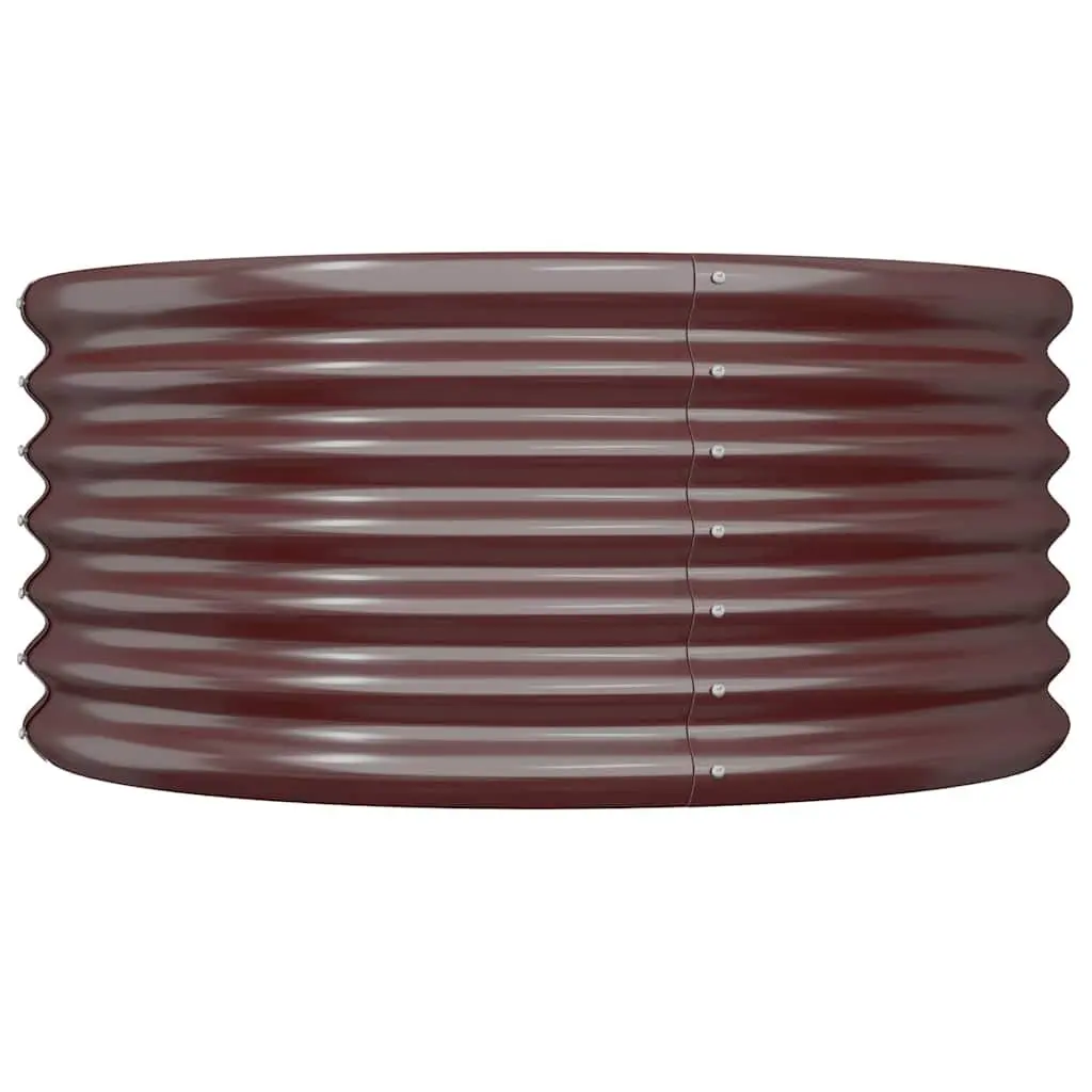 Raised Bed Planter Galvanised Steel Brown 80x80x36cm Durable Outdoor Use