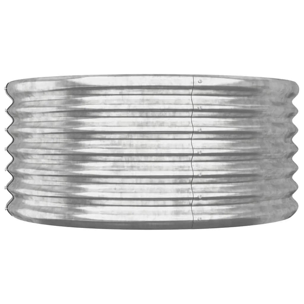 Garden Planter Galvanised Steel Raised Bed 80x80x36cm Silver
