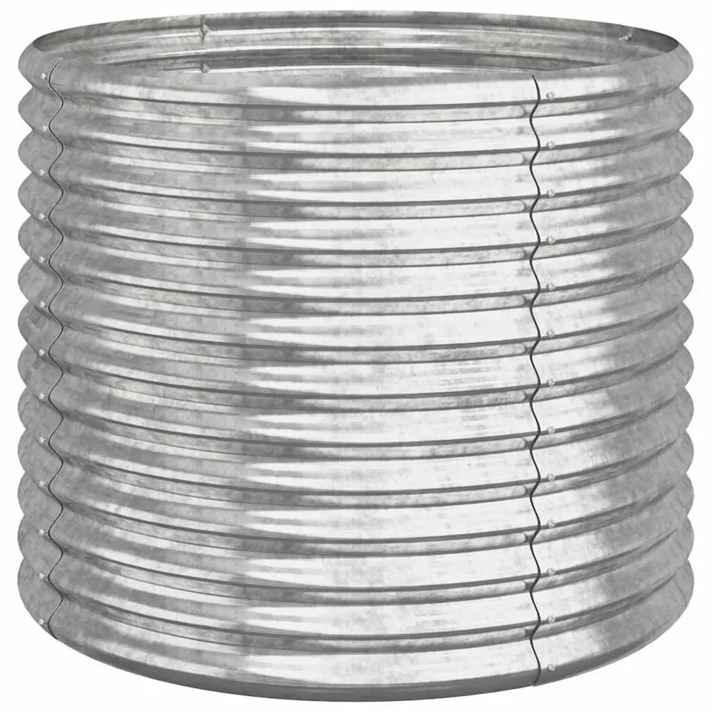 Outdoor Galvanised Steel Garden Planter Raised Bed Silver 80x80x68cm