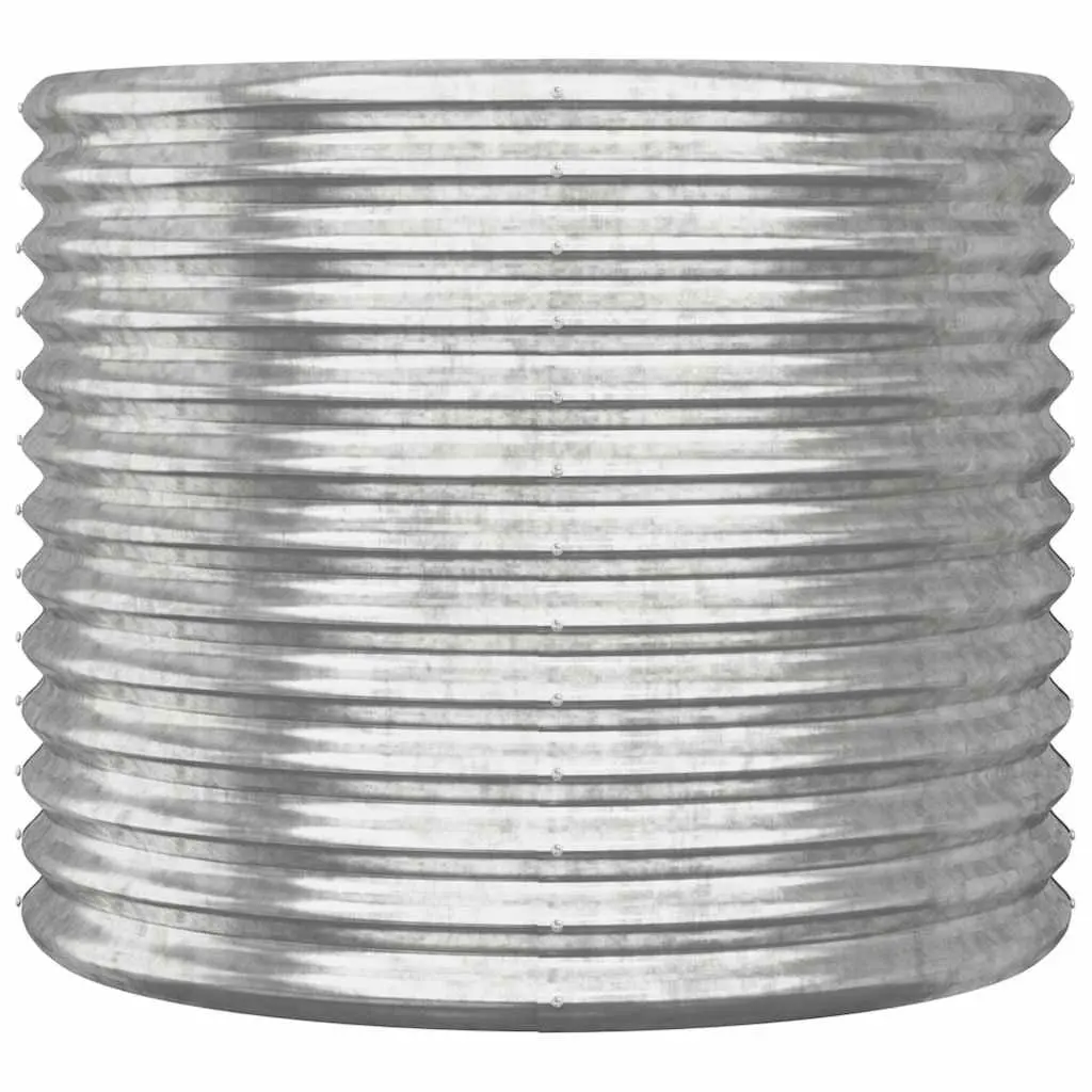 Outdoor Galvanised Steel Garden Planter Raised Bed Silver 80x80x68cm