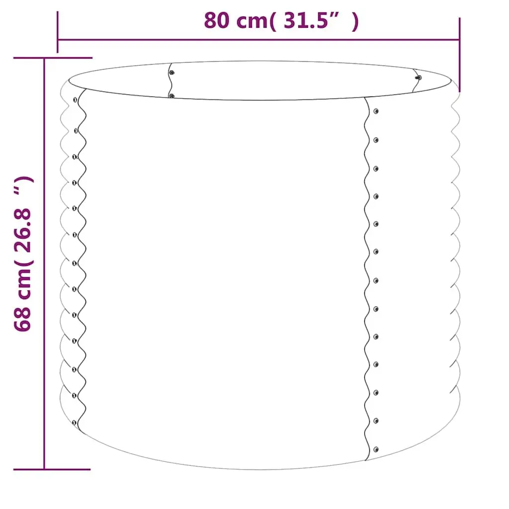 Outdoor Galvanised Steel Garden Planter Raised Bed Silver 80x80x68cm