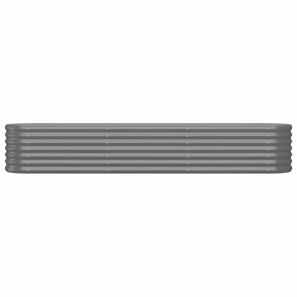 Garden Raised Bed Planter Galvanised Steel 224 x 40 x 36 cm Grey