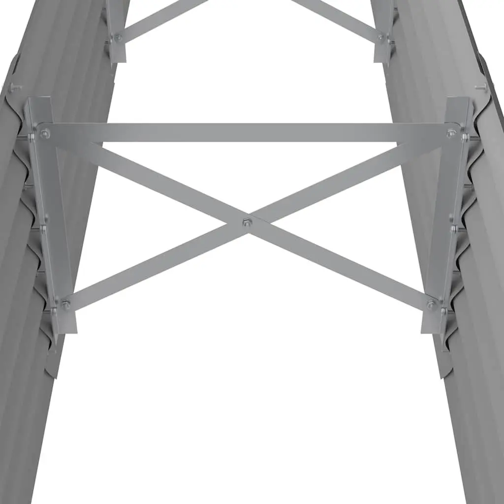 Garden Raised Bed Planter Galvanised Steel 224 x 40 x 36 cm Grey