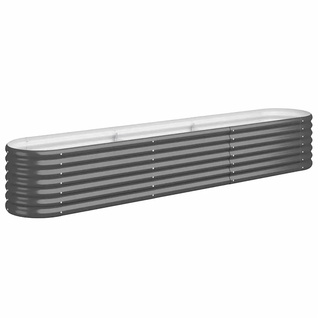 Raised Garden Bed Planter Box Galvanised Steel 224 x 40 x 36 cm Anthracite
