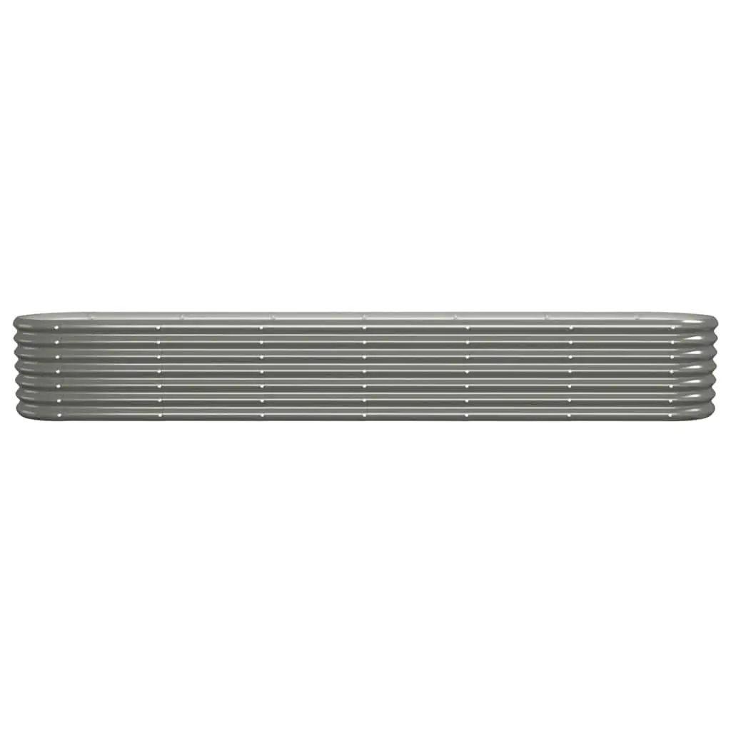 Raised Garden Bed Galvanised Steel 260x40x36cm Grey