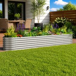 Practical Galvanised Steel Planter for Home Gardens