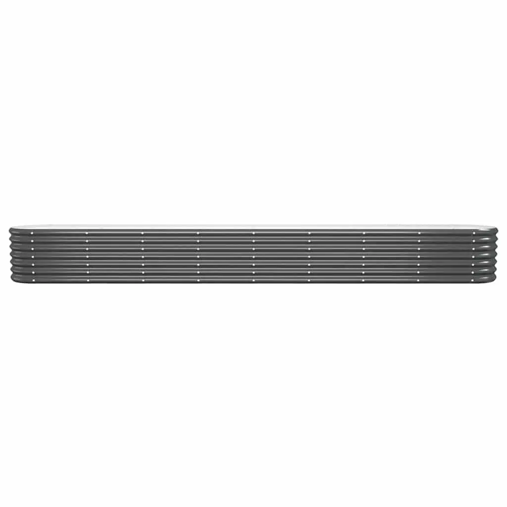 Raised Planter Box Galvanised Steel Outdoor 332x40x36cm Anthracite Gardening Bed