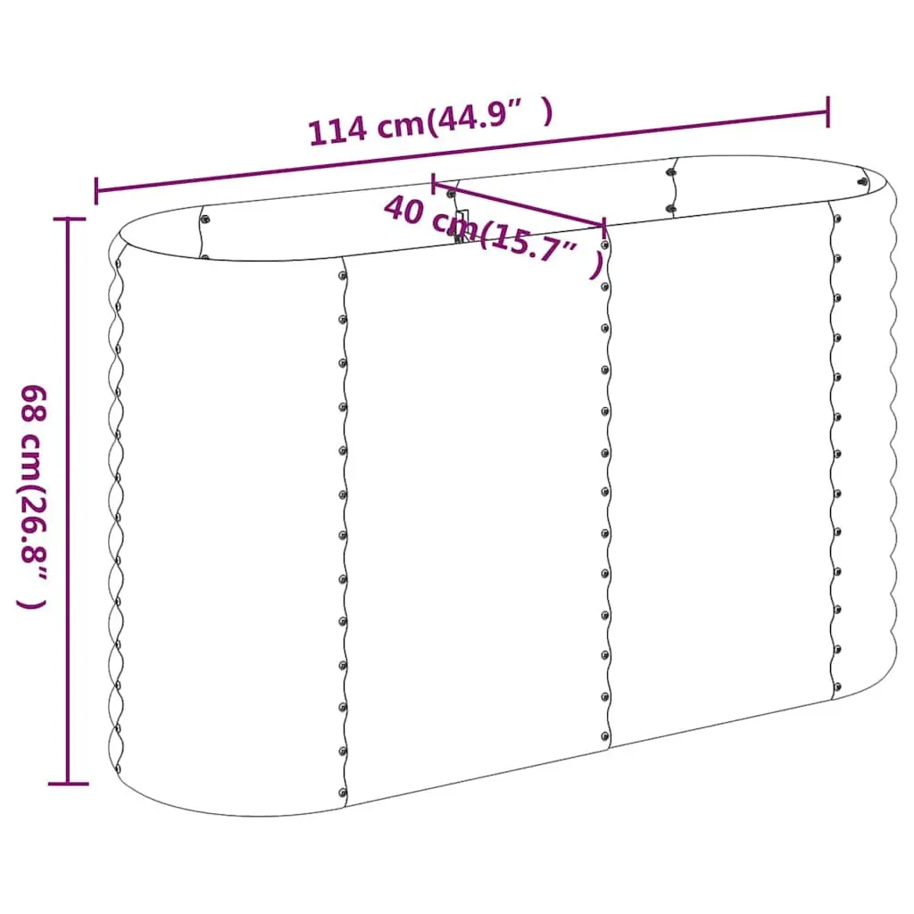 Garden Raised Bed Planter Box Galvanised Steel Frame 114 x 40 x 68 cm Anthracite