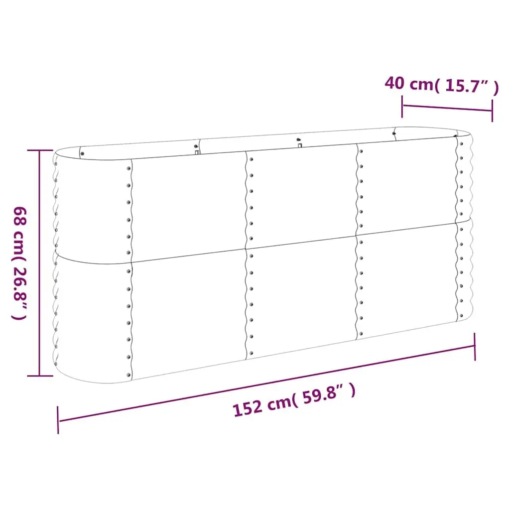 Raised Garden Bed Anthracite Steel Planter Box Outdoor Vegetables Flowers Herbs