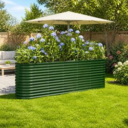 Garden Raised Bed Planter Box Outdoor Vegetable Flower Herb Deep Wide Galvanised