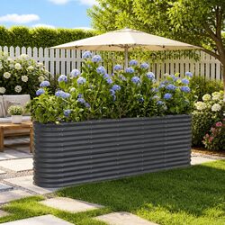 Garden Raised Bed Planter Box Galvanised Steel Frame Outdoor Flower Vegetable