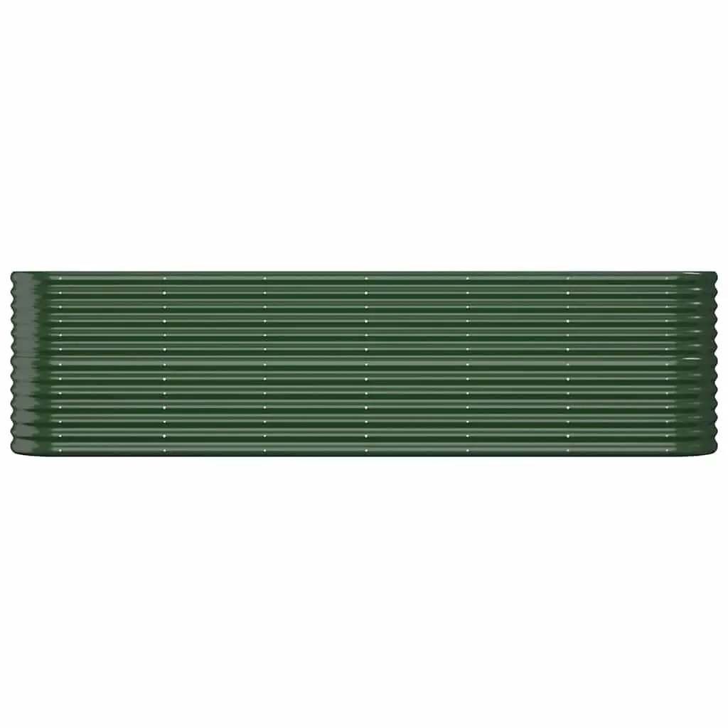 Outdoor Garden Planter Box Sturdy Green Galvanised Steel 260x40x68cm for Vegetable Herb Flower Growing