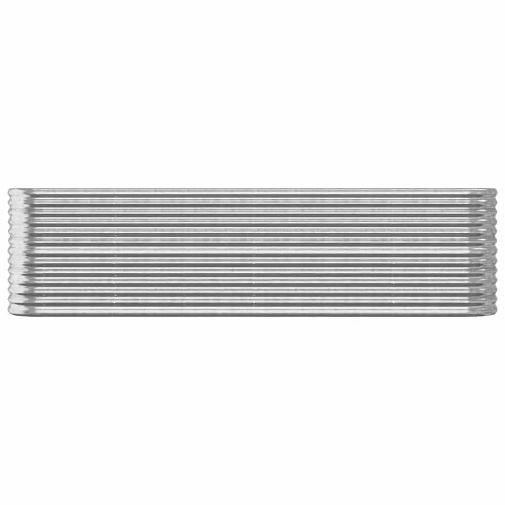 Galvanised Steel Raised Garden Bed Planter 260x40x68cm Silver Outdoor