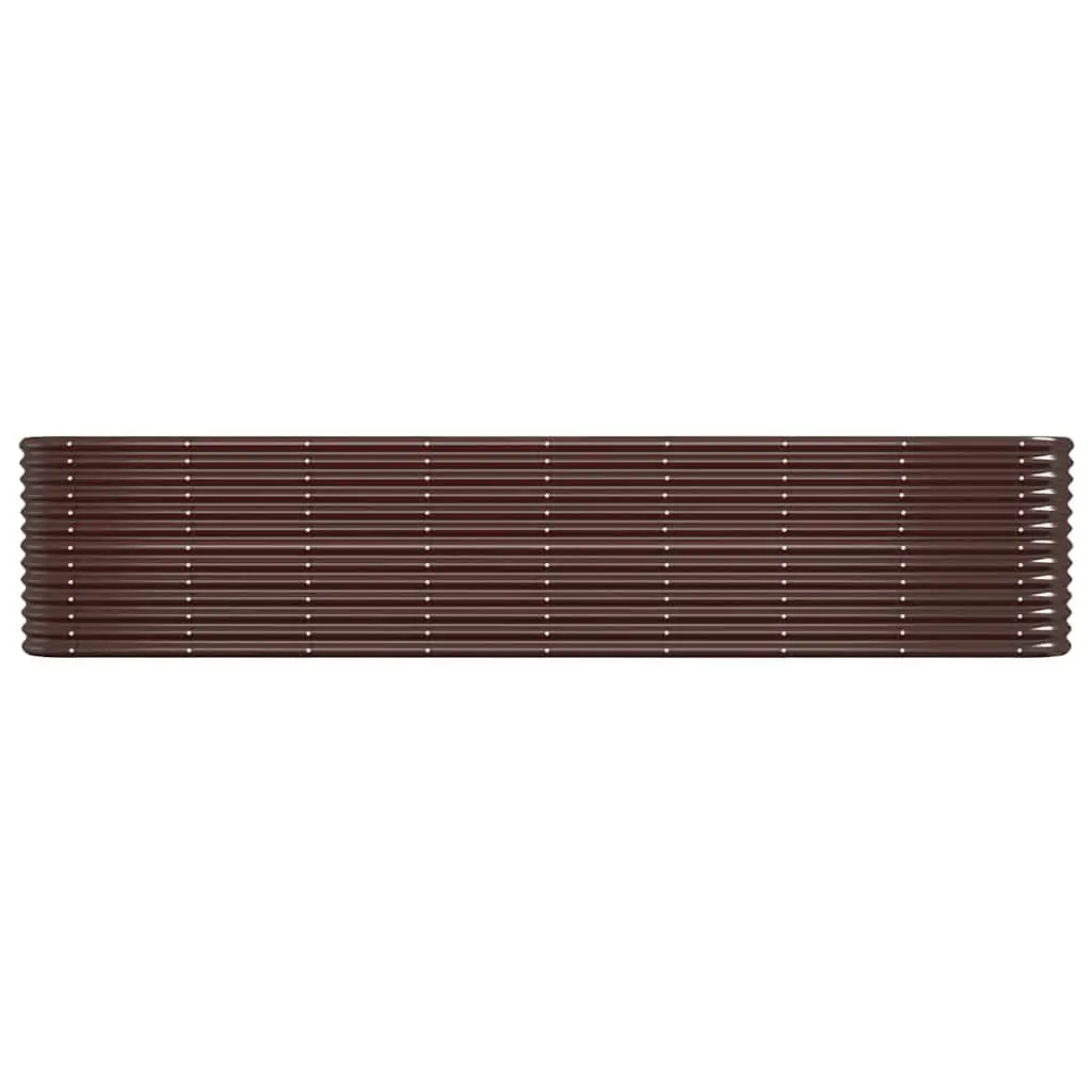 Raised Bed Planter Box Galvanised Steel Brown 332x40x68cm Sturdy Frame for Outdoor Flower Vegetable Herb Gardening