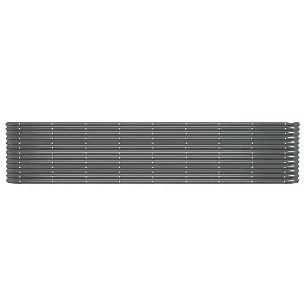 Raised Planter Box Galvanised Steel Anthracite Weather Resistant for Outdoor Vegetables Flowers Herbs 332x40x68cm
