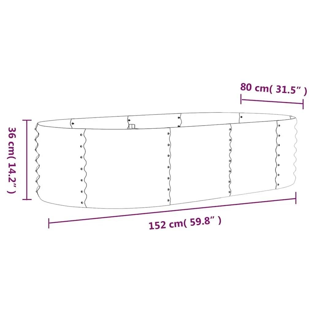 Raised Garden Bed Galvanised Steel Frame 152 x 80 x 36 cm Green