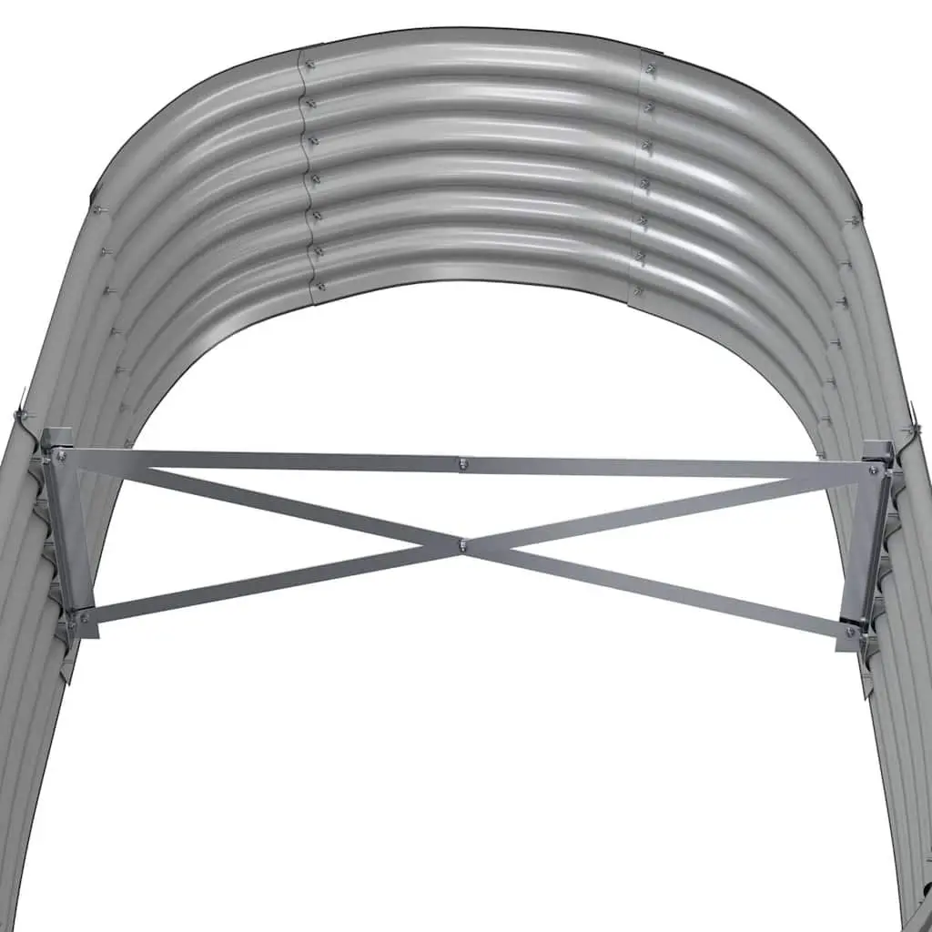 Garden Planter Raised Bed Galvanised Steel Frame Grey Spacious Outdoor for Vegetables Herbs Flowers 152x80x36cm Durable Construction