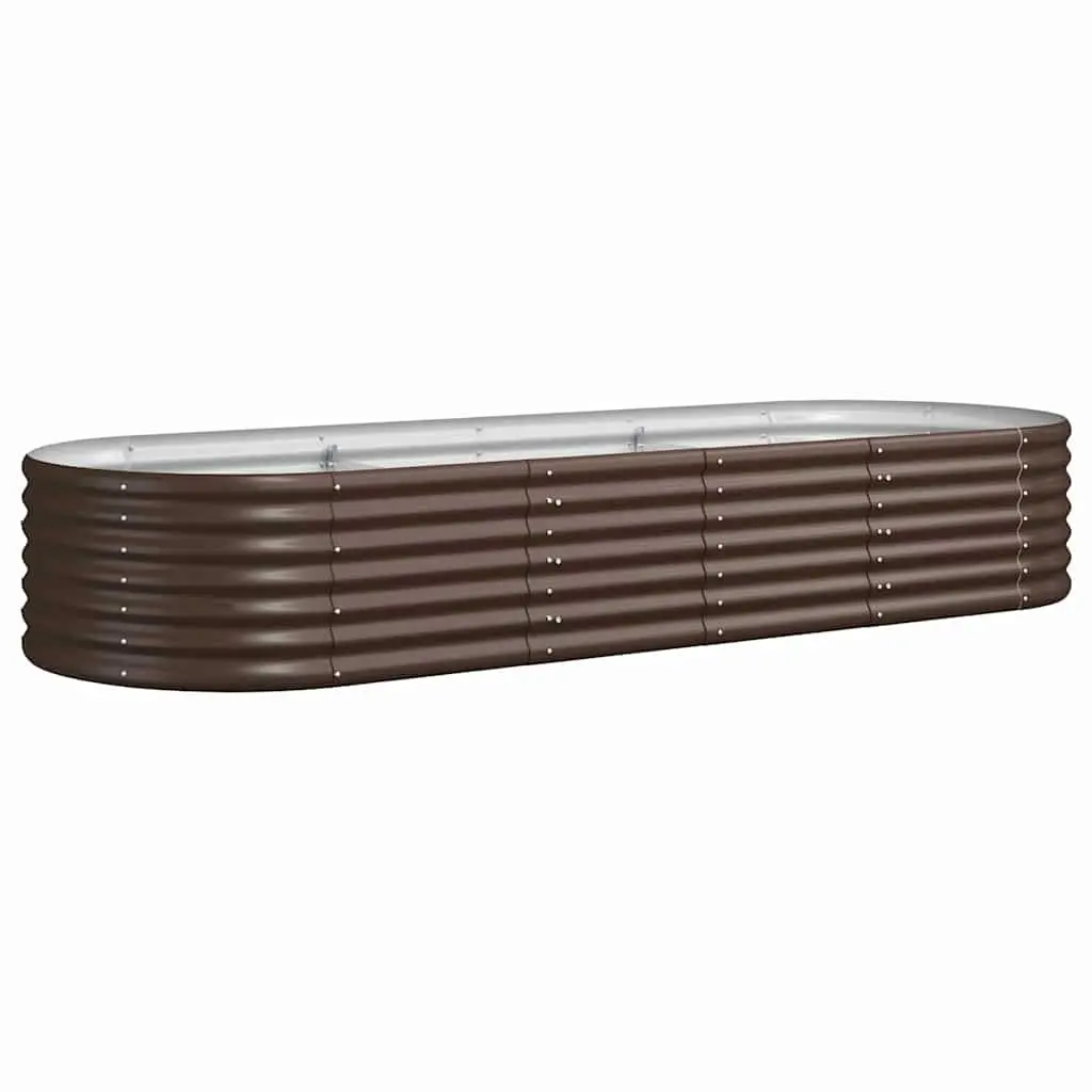 Raised Bed Planter Box Steel Brown Galvanised 224cm x 80cm x 36cm Durable Weather Resistant Garden Tool for Outdoor Vegetable Herb Flower Gardening