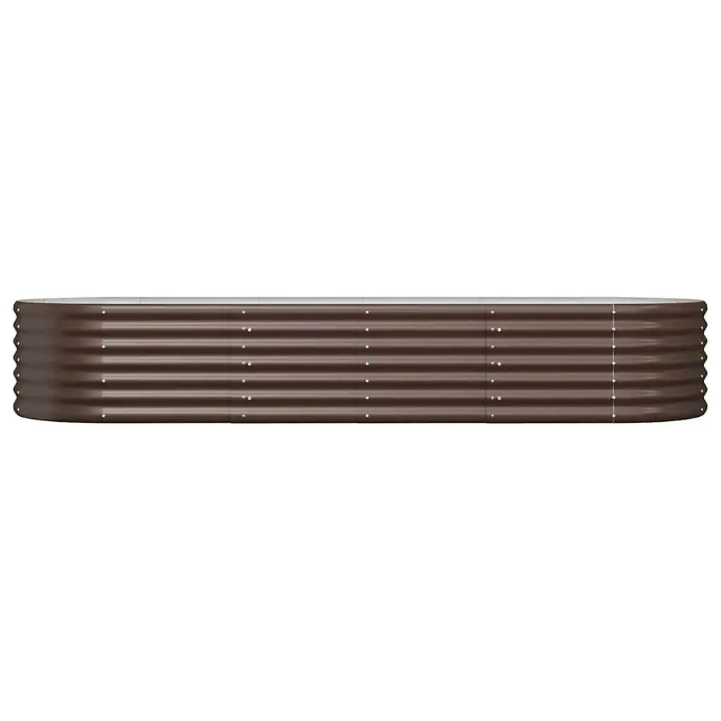 Raised Bed Planter Box Steel Brown Galvanised 224cm x 80cm x 36cm Durable Weather Resistant Garden Tool for Outdoor Vegetable Herb Flower Gardening
