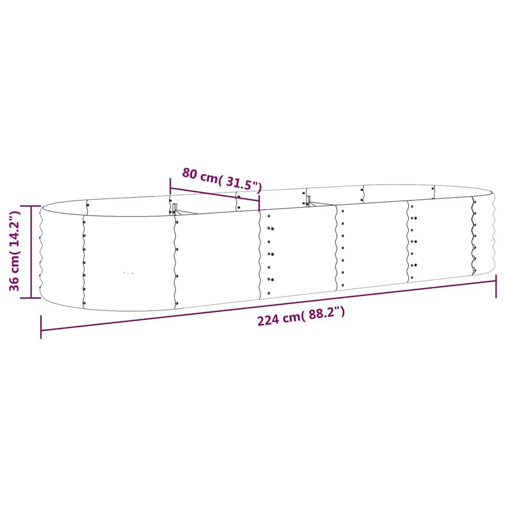 Raised Garden Bed for Gardens, Balconies, and Patios 224x80x36cm