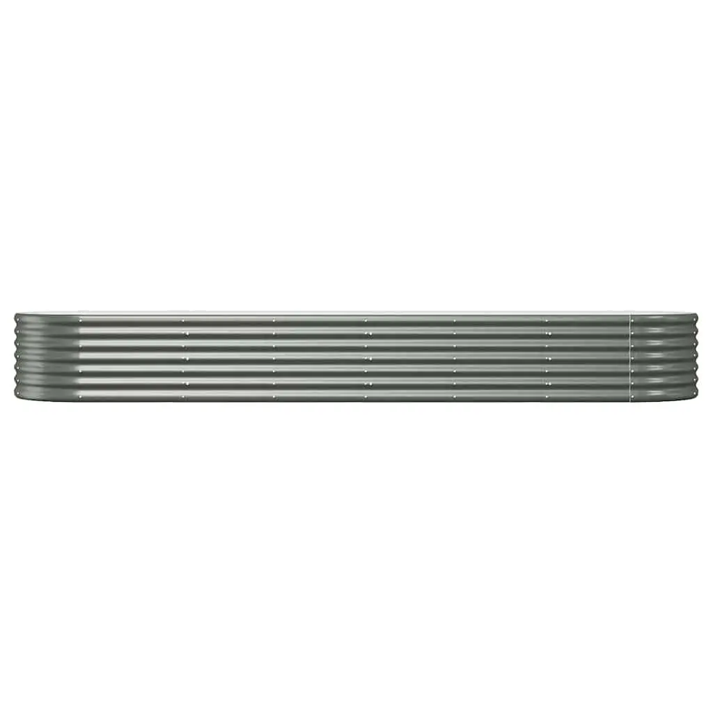 Garden Raised Bed Galvanised Steel Planter Box 296 x 80 x 36 cm Grey
