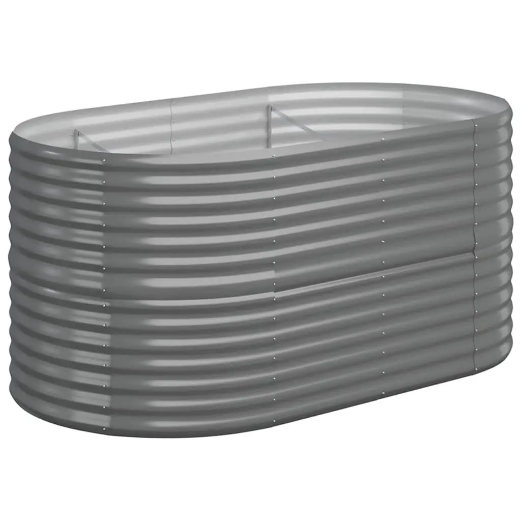 Garden Raised Bed Galvanised Steel Planter 152 x 80 x 68 cm Grey