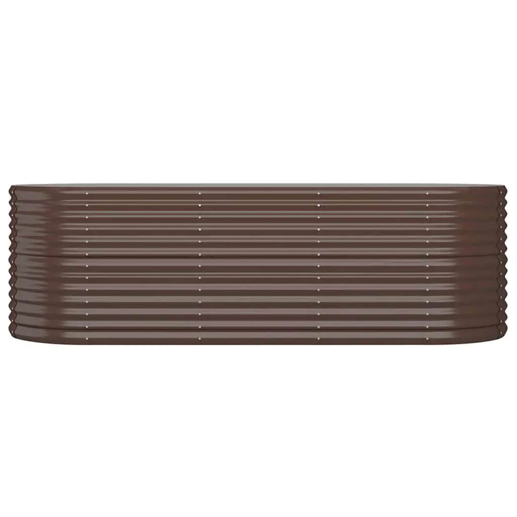 Raised Planter Box Galvanised Steel Brown Sturdy Construction Outdoor Vegetable and Flower 224x80x68cm
