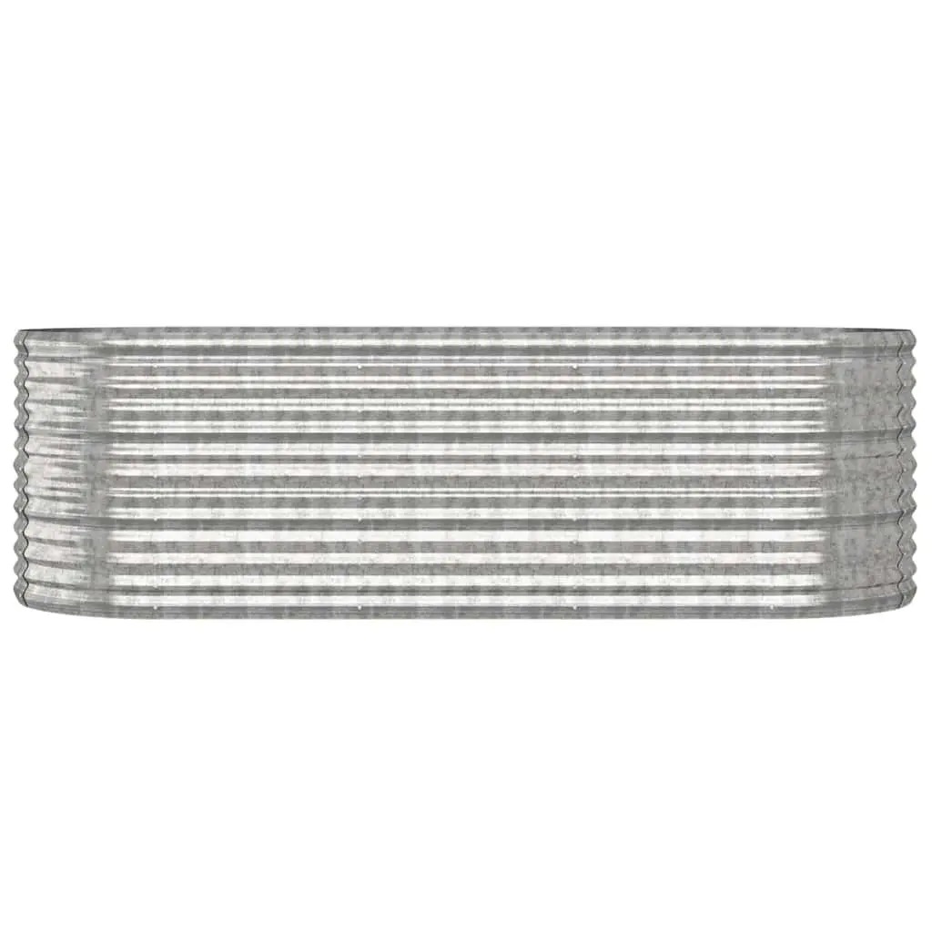 Raised Garden Bed Galvanised Steel 224 x 80 x 68 cm Silver Planter Box Outdoor Vegetables Flowers Herbs