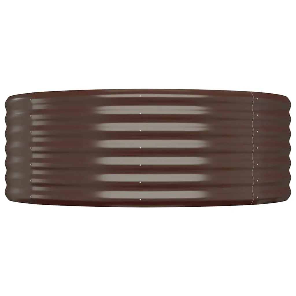 Galvanised Steel Planter Raised Garden Bed 100x100x36cm Brown Outdoor
