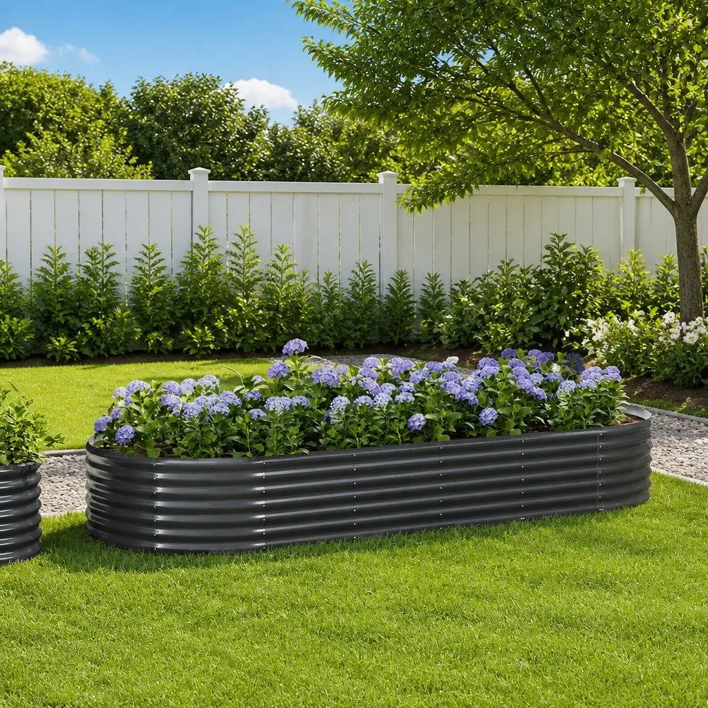 Raised Garden Bed Planter Galvanised Steel Frame 249 x 100 x 36 cm Anthracite