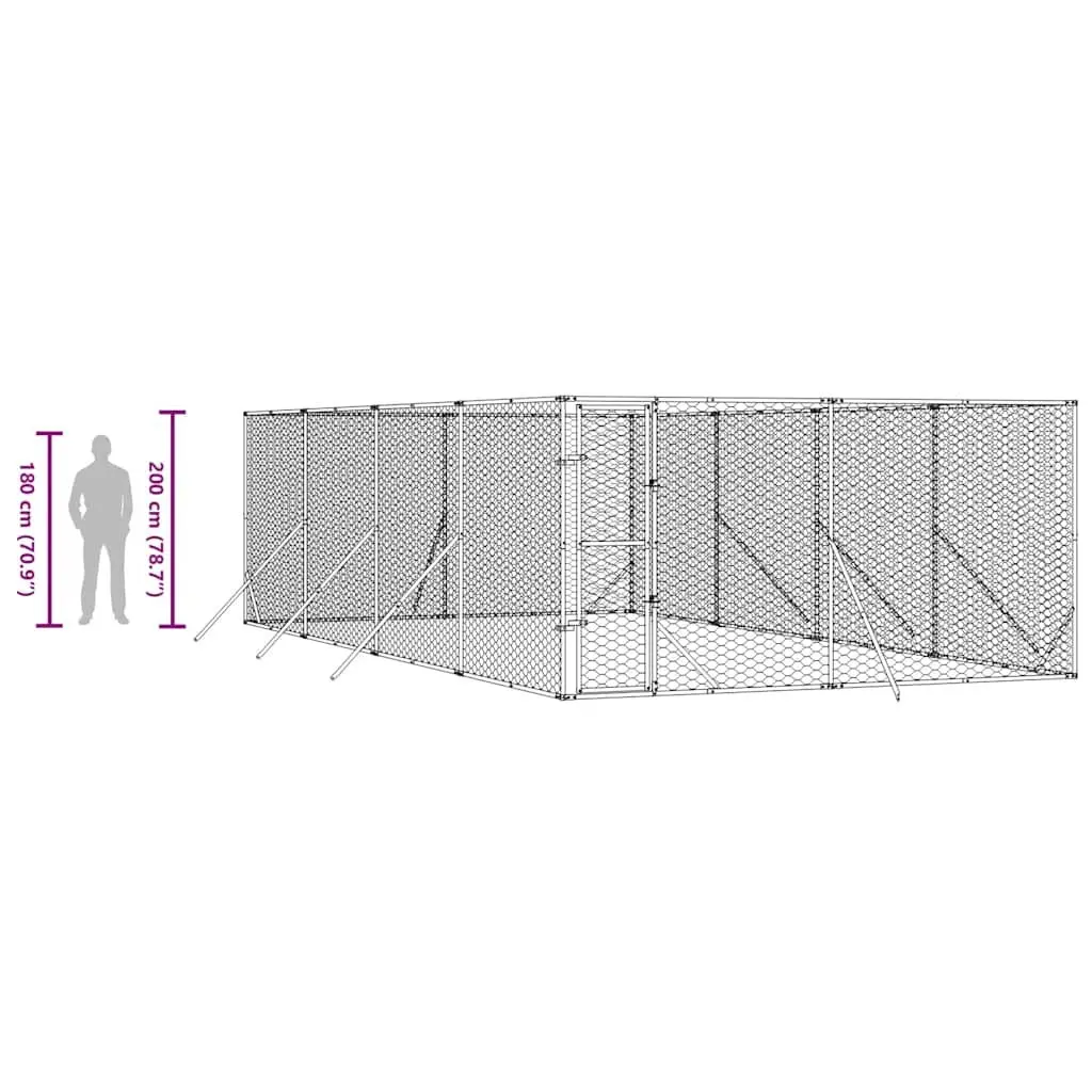 Outdoor Dog Kennel Run 4x8x2m