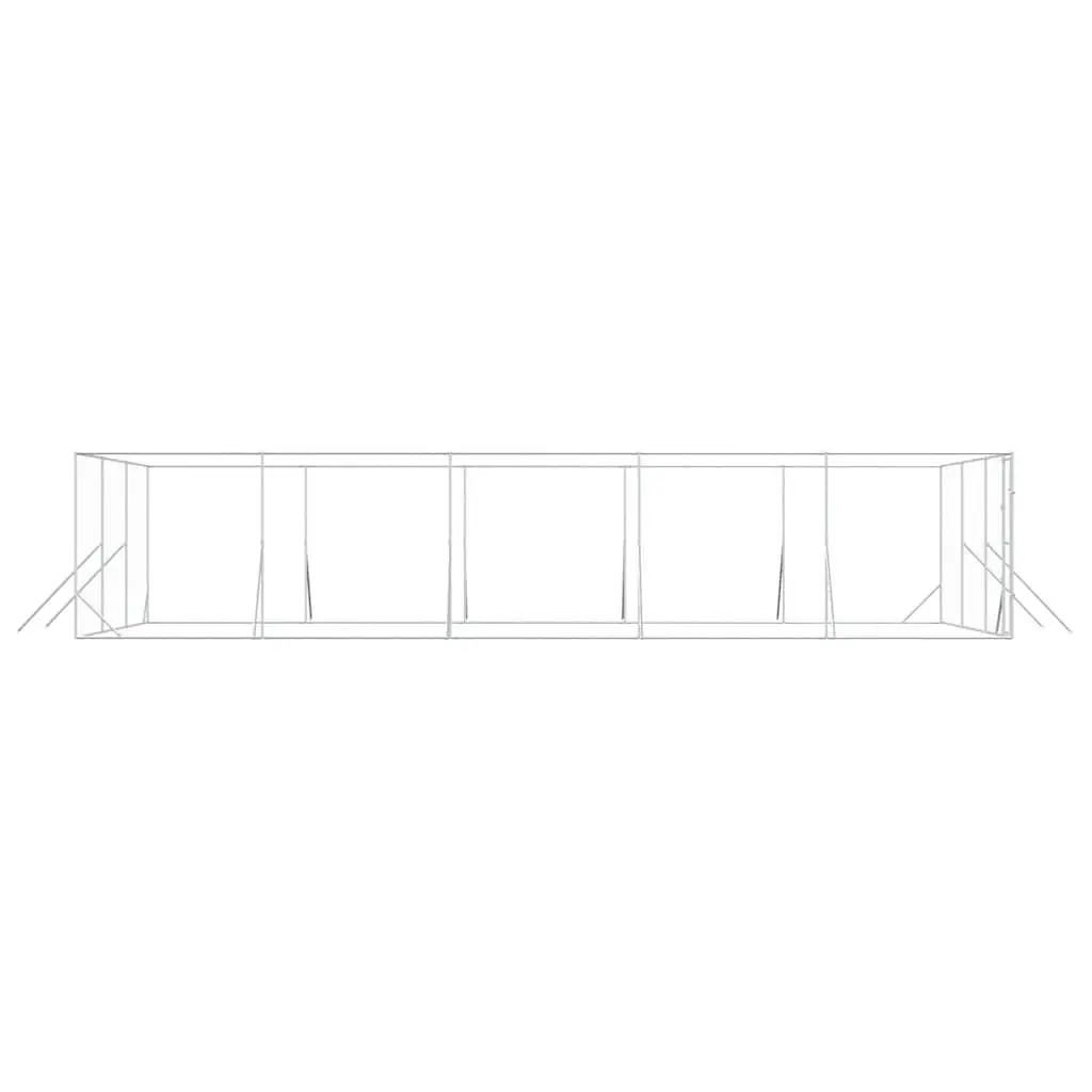 Dog Kennel Galvanised Steel 6x10x2 m Silver Sturdy Secure Pet Enclosure