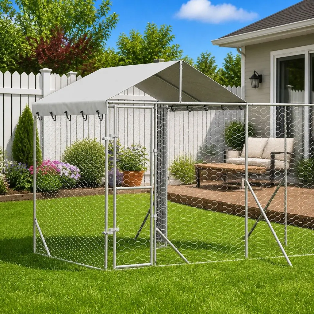 Outdoor Dog Kennel 6x2x2.5m for Various Pets