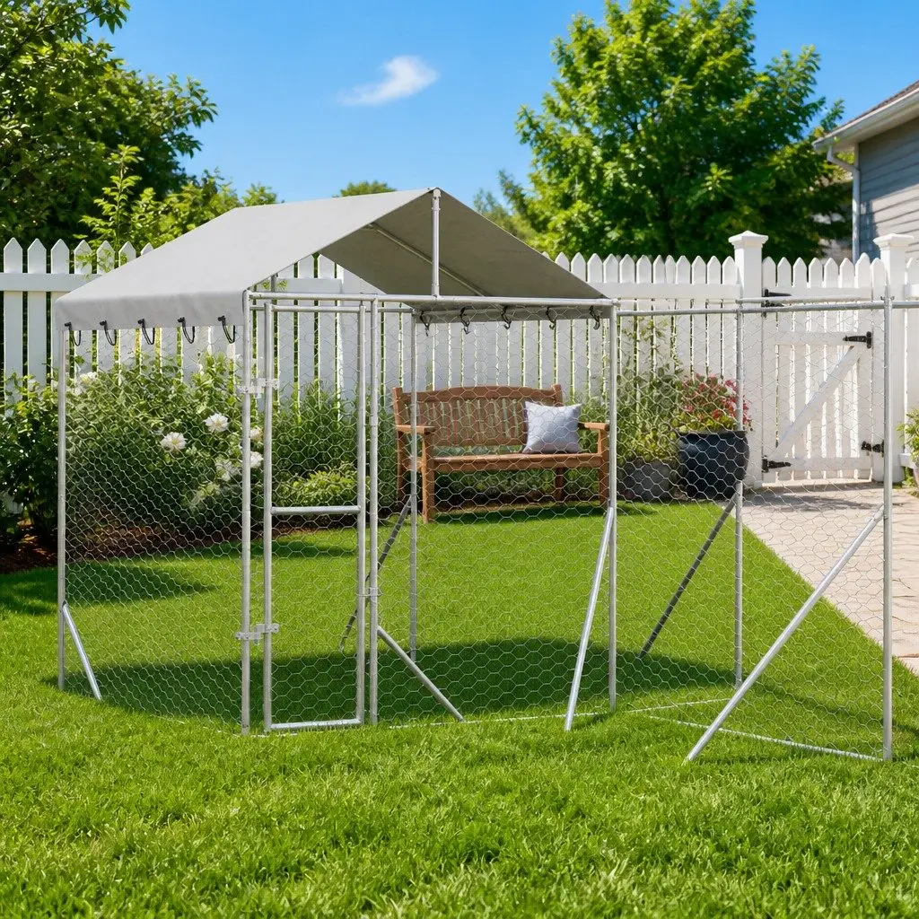 Outdoor Kennel with Roof for Small Animals