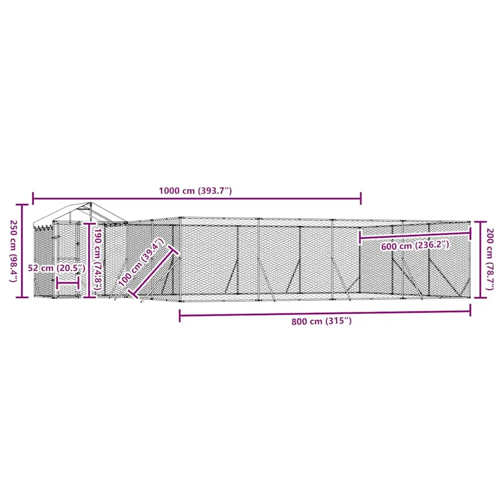 Outdoor Kennel with Roof for Small Animals