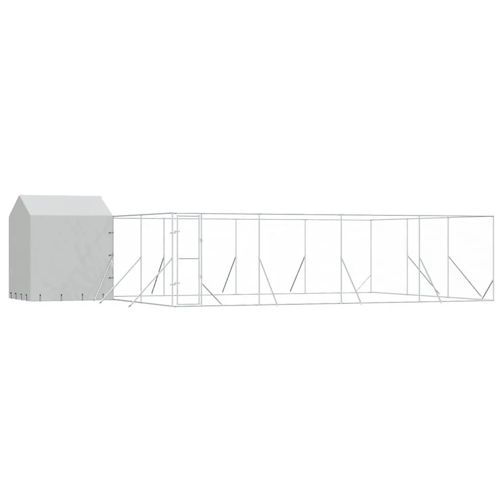 Outdoor Dog Kennel with Roof Silver 10x6x2.5 m Galvanised Steel Enclosure Run
