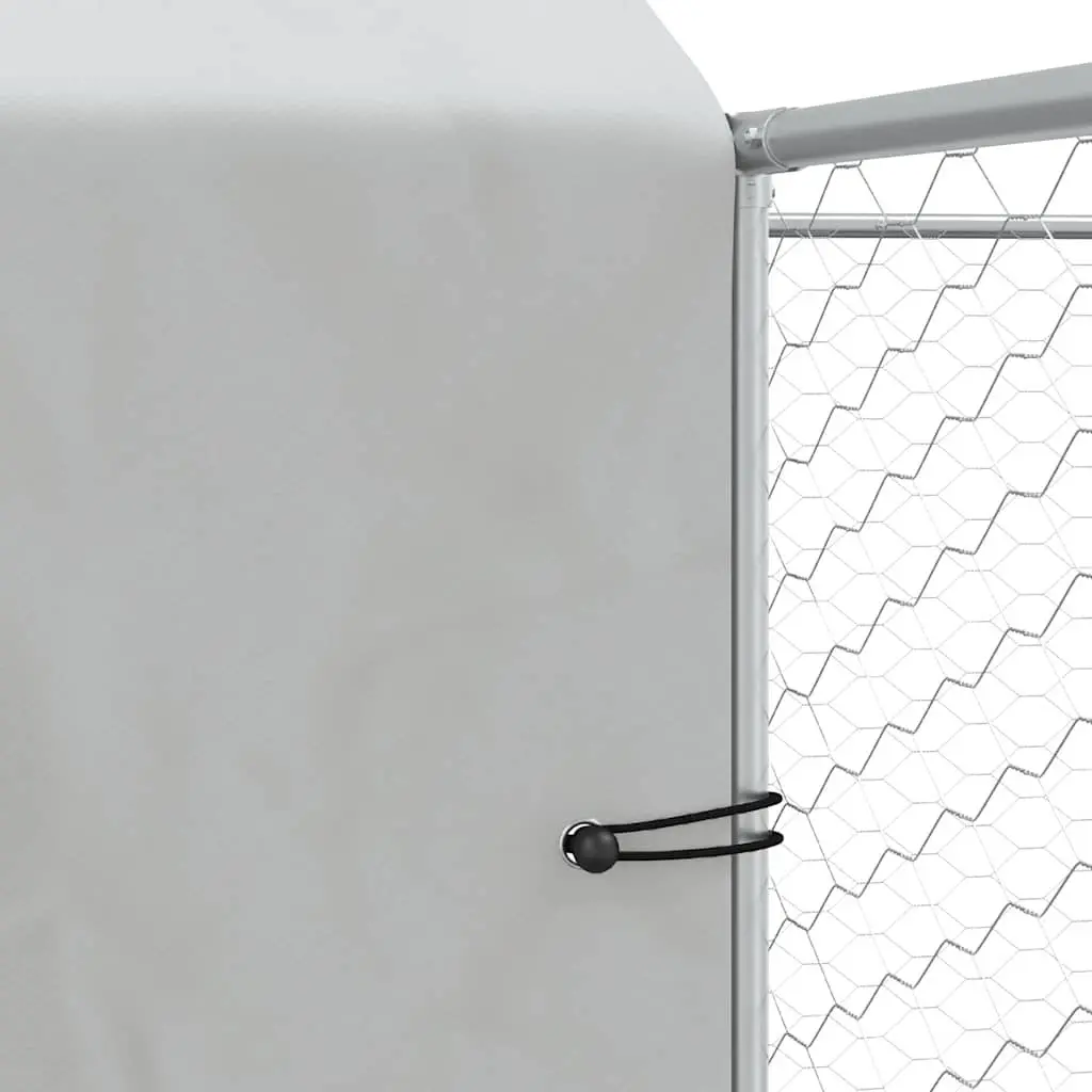 Outdoor Dog Kennel with Roof Silver 10x6x2.5 m Galvanised Steel Enclosure Run