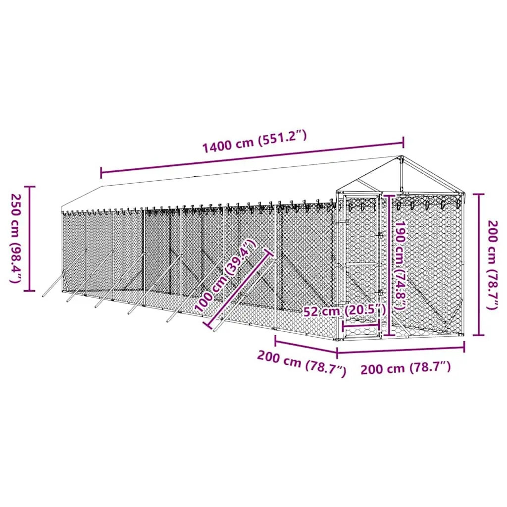 Outdoor Dog Kennel with Roof for Various Pets