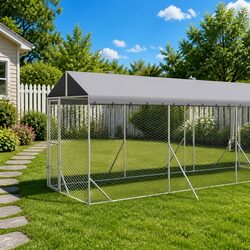 Functional Outdoor Dog Kennel with Roof for Various Pets 2x14x2.5 m