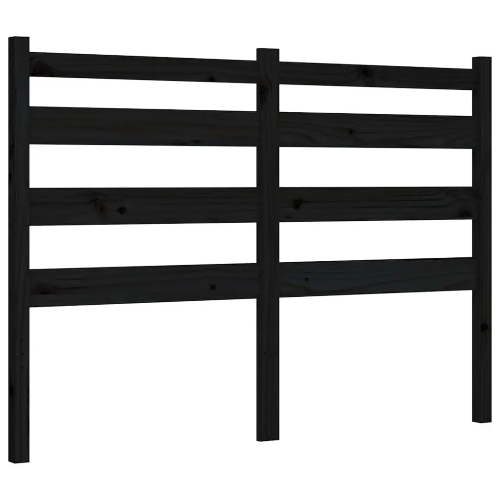 Solid Pine Wood Bed Frame Black 135x190cm with Plywood Slats for Durable Mattress Support