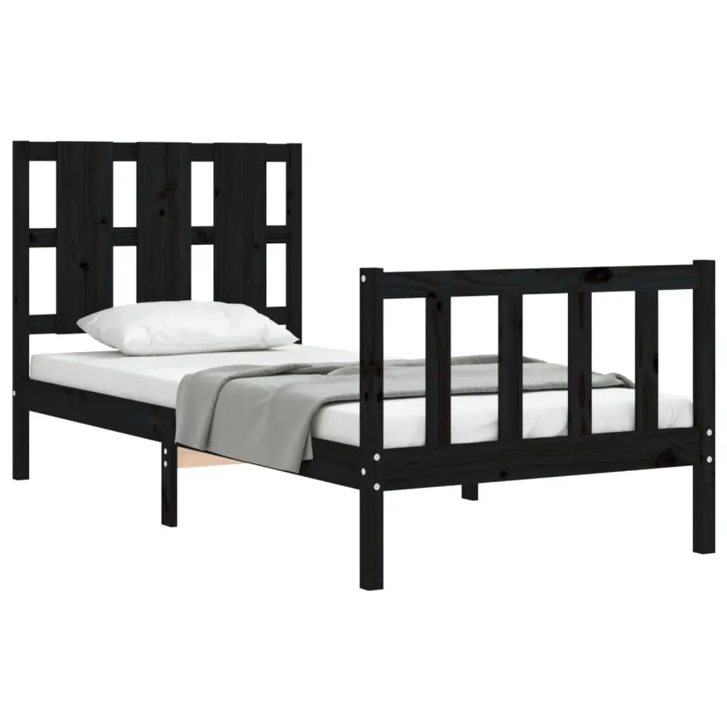 Solid Pine Wood Bed Frame 90x190 cm for Home Use