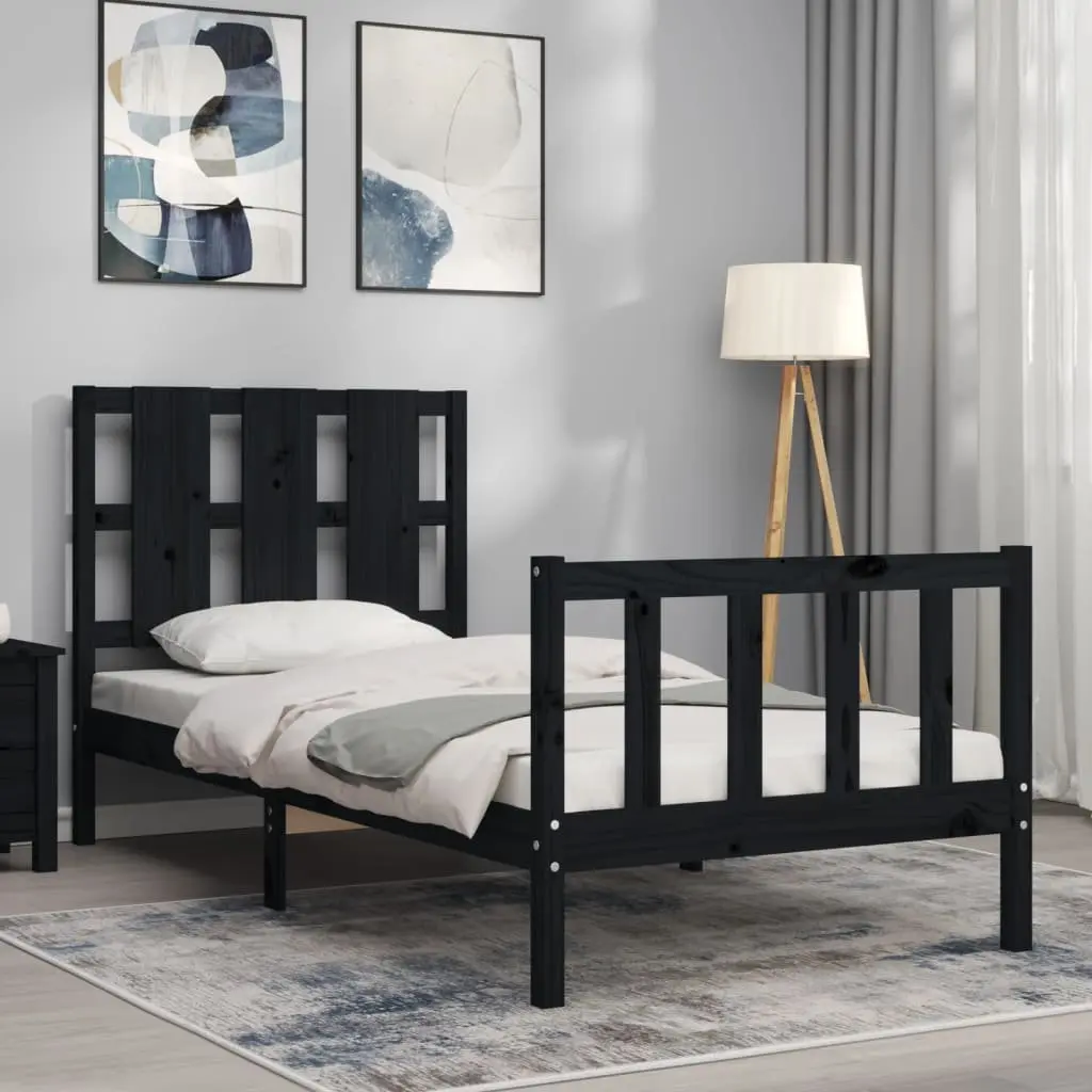 Solid Pine Wood Bed Frame 90x190 cm for Home Use