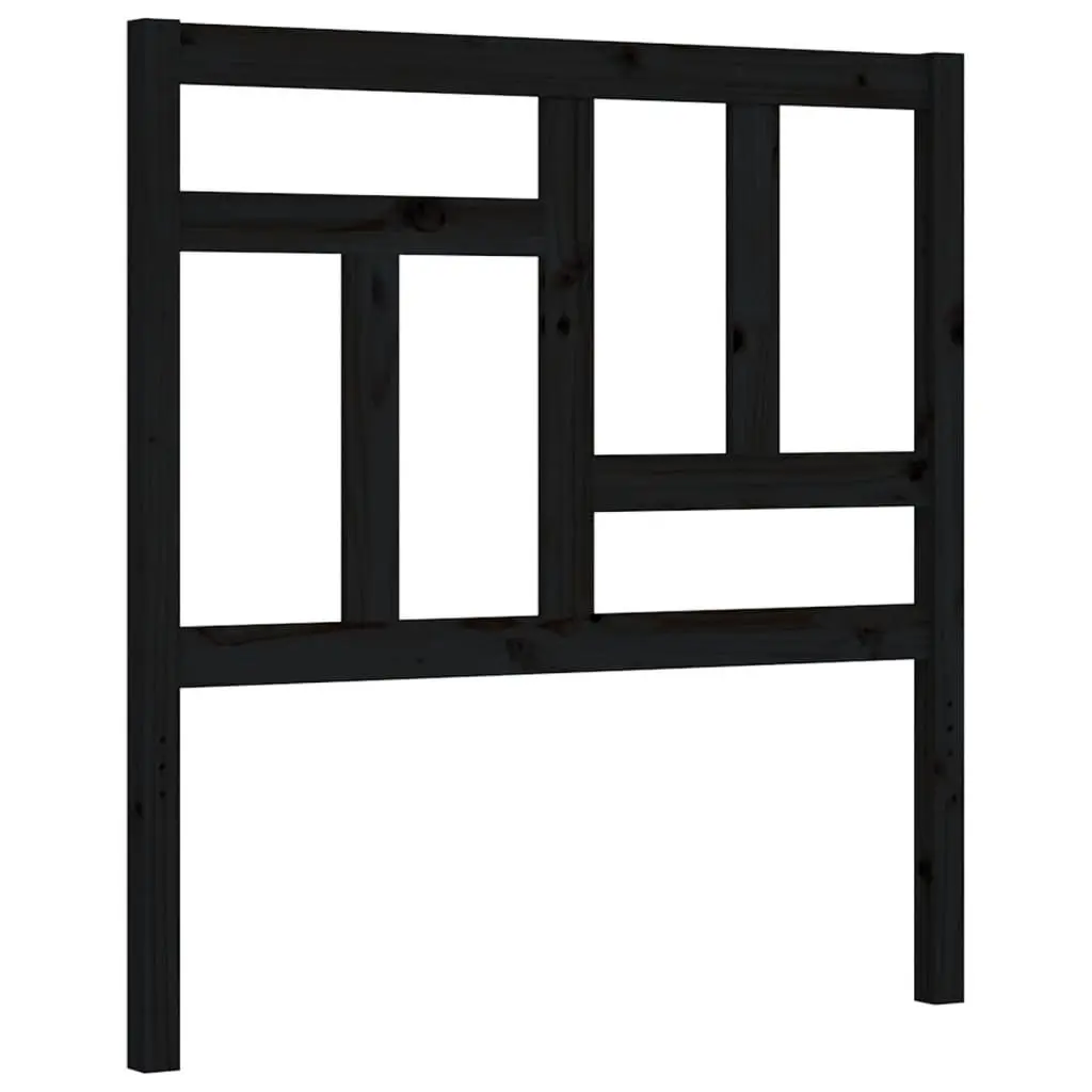 Solid Wood Bed Frame Pine 90x190 cm Black Single Wooden Bedroom Furniture