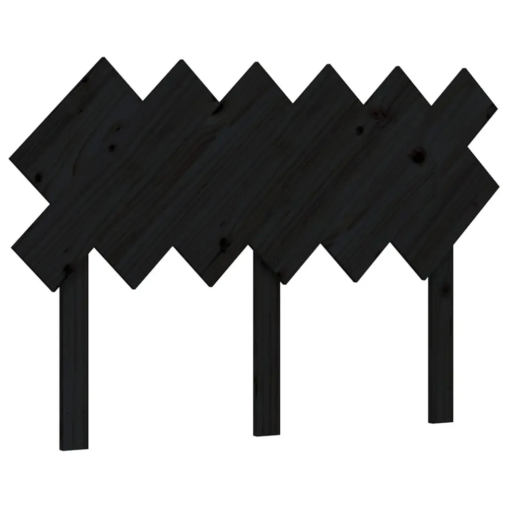 Solid Wood Bed Frame Black 135x190 cm Pine Wooden Bedroom Furniture Headboard