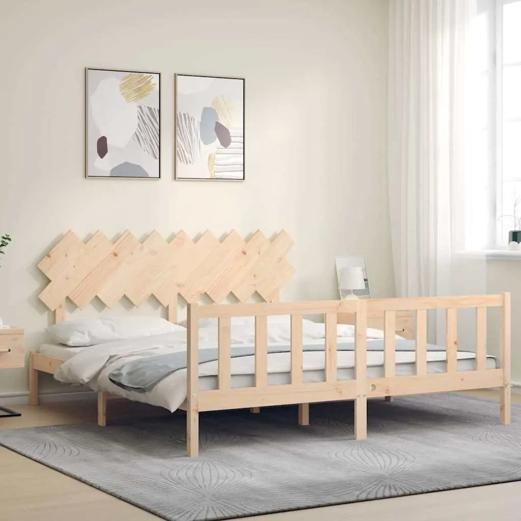 King Bed Frame 183x203 cm in Solid Pine